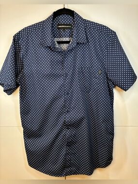 Molokai Surf Co Blue Print Button Up Shirt Mens Size Large Casual Surf